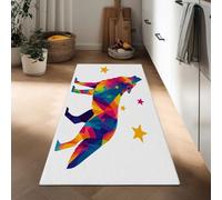 Tappeto da Corridoio Antiscivolo 40 x 120 cm, Tappeto Passatoia Arte Moderna Pelo Corto Animale Lupo Geometria Stelle per Corridoio Ufficio Entrata Casa Cucina da Ingresso