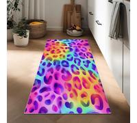 Tappeto da Corridoio Antiscivolo 60 x 120 cm, Tappeto Passatoia Arte Astratta Pelo Corto Stampa Leopardata Neon Motivi Geometrici per Corridoio Ufficio Entrata Casa Cucina da Ingresso