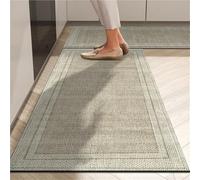 Tappeto da cucina a basso profilo, tappetino in velluto impermeabile sottile da 8 mm, supporto antiscivolo for l'uso sotto la porta, parte anteriore del lavello e ingresso(Pale mint green,40x60cm)