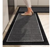 Tappeto da cucina a basso profilo, tappetino in velluto impermeabile sottile da 8 mm, supporto antiscivolo for l'uso sotto la porta, parte anteriore del lavello e ingresso(Charcoal gray,40x60cm)