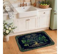 Tappeto da cucina a tema erbe aromatiche botaniche 50,8 x 78,7 cm | Illustrazioni botaniche, tappetini da cucina per pavimento, mortaio e pestello, tema giardino, decorazione cucina