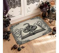 Tappeto da cucina a tema gotico teschio e serpente per Halloween, 40,6 x 61 | Tappeto vintage gotico per cucina, serpente, reale, rosa, decorazione per la casa, set di tappetini da cucina