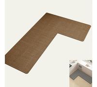 Tappeto da cucina antiscivolo, a forma di L, antiscivolo, lavabile, assorbente, in gomma, per cucina, design angolare impermeabile