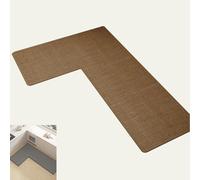 Tappeto da cucina antiscivolo, a forma di L, tappetino da cucina in gomma assorbente, impermeabile e lavabile, design ad angolo
