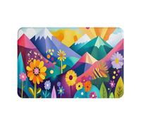 Tappeto Da Cucina Classico Zerbino Da Esterno Welcome Flower And Hill Antiscivolo Tappetini Per Terrazzo Ingresso Casa 40X60Cm