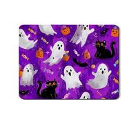 Tappeto Da Cucina Classico Zerbino Ingresso Halloween Cute Ghosts And Cat Violet Antiscivolo Tappetino Da Bagno Per Ingresso Bagno Interno 40X60Cm