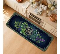 Tappeto da cucina con erbe aromatiche a tema botanico, 40,6 x 119,4 cm | Illustrazioni botaniche, tappetini da cucina per pavimento, mortaio e pestello, tema giardino, decorazione cucina