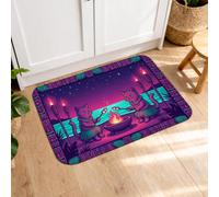 Tappeto da cucina con gatto tropicale Hula Art Gatti fantasiosi 50,8 x 79,8 | Tappeto per lavello da cucina, motivo: isola tropicale, gatto che balla, gatto che naviga, tavolozza di colori vivaci