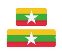 Tappeto da cucina con stampa bandiera del Myanmar, tappetini da cucina per pavimento, 2 pezzi, per casa, ufficio, lavanderia