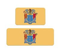 Tappeto da cucina con stampa bandiera del New Jersey, 2 pezzi, per pavimento, casa, ufficio, lavanderia