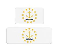 Tappeto da cucina con stampa bandiera del Rhode Island, 2 pezzi, per pavimento, casa, ufficio, lavanderia