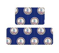 Tappeto da cucina con stampa bandiera della Virginia, tappetino da cucina per pavimento, 2 pezzi, per casa, ufficio, lavanderia