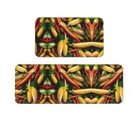 Tappeto da cucina con stampa di mais vegetale, tappetini da cucina per pavimento, 2 pezzi, per pavimento casa, ufficio, lavanderia