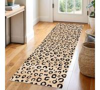 Tappeto Da Cucina Con Stampa Di Mucca Plateau, Con Motivo Geometrico Astratto E Texture Retrò Di Animali, Tappeto Antiscivolo Lavabile A Pelo Corto(L6,60x150cm)