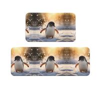 Tappeto da cucina con stampa di un giovane pinguino, tappetino da cucina per pavimento, 2 pezzi, per casa, ufficio, lavanderia