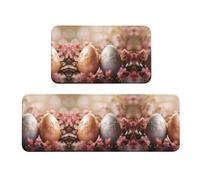 Tappeto da cucina con stampa di uova di Pasqua, tappetino da cucina per pavimento, 2 pezzi, per pavimento casa, ufficio, lavanderia