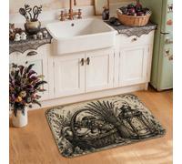 Tappeto da cucina con strega botanica, 50,8 x 79,8 cm | Illustrazioni botaniche, tappeti runner da cucina, schizzo vintage, fasi lunari, tema stregoneria, decorazione fattoria