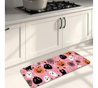 Tappeto da cucina di Halloween per pavimenti, fantasmi pesca e zucche, morbido, imbottito, confortevole, lavabile, antiscivolo, per cucina, lavanderia, bagno, 40,6 x 119,4 cm