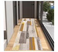 Tappeto da cucina geometrico antiscivolo, 40 x 200 cm, lavabile, a basso profilo, per corridoio, ingresso, lavanderia, soggiorno e camera da letto, design moderno, colore: giallo e beige