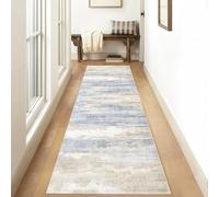 Tappeto da Cucina moderni Grigio/Blu,Tappeto Passatoia Corridoio Tappeto Cucina Antiscivolo Lavabile 4 metri Tappeti Runner Lungo Tappeto per Cucina, Corridoio,Soggiorno,camera,Beige,40x400cm