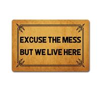 Tappeto Da Cucina Morbido Zerbino Ingresso Excuse The Mess But We Live Here Indistruttibile Tappetini Per Ingresso Bagno Interno 40X60Cm