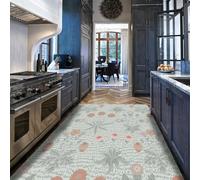 Tappeto da cucina per la cameretta del balcone Comodino Tappeto pieghevole floreale verde chiaro Boho lavabile per camera da letto Divano dormitorio Sala giochi 80x120cm