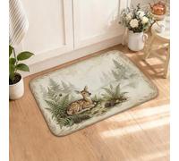 Tappeto da cucina rustico con alce, decorazione ad acquerello, 40,6 x 61 cm | Acquerello paesaggio forestale, tappeti per pavimento cucina, motivo animali del bosco, rustico country home decor