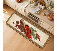 Tappeto da cucina rustico con spezie ed erbe aromatiche, 40,6 x 119,4 cm | Tema culinario, tappetini da cucina per pavimento, bordo botanico rustico, illustrazione di mortaio e pestello