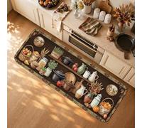 Tappeto da cucina rustico, con zucche, decorazione rustica, 40,6 x 119,6 cm | Tappeto rustico per lavello da cucina, decorazione per la raccolta, scena della cucina, vasi in terracotta