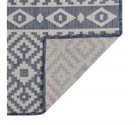 Tappeto da Esterni a Tessitura Piatta 140x200 cm Strisce Blu