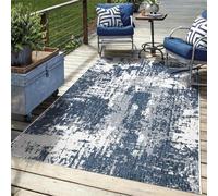 Tappeto da esterno 7,6 x 12,7 cm, impermeabile, grigio, per terrazza o portico, 20 x 25 cm, stile fattoria, lavabile, con retro in gomma, tappeto per interni ed esterni