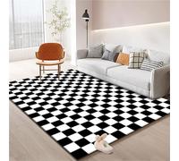 Tappeto da esterno a quadri bianco e nero, stile marocchino, lavabile, per corridoi, ingressi, camere da letto, multicolore, 140 x 200 cm, decorazione per la casa