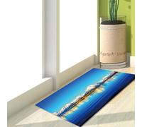 Tappeto da Esterno Cielo Blu Montagna Zerbino Ingresso Esterno Interno Poliestere Tappeto Cucina Moderno Salotto Lavabile Tappeti Moderni Soggiorno Antiscivolo Zerbini da Esterno 150x200cm