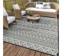 Tappeto da Esterno Impermeabile E Resistente al Sole, Tappeti da Esterno per Interni Ed Esterni, Tappeto da Esterno Antiscivolo con Fondo in Particelle di Silicone, Tappeto da E, Grey, 140 * 200cm