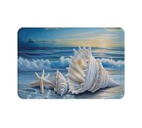 Tappeto Da Esterno Indistruttibile Zerbino Da Esterno Waves And Conch Summer Moderno Tappetino Da Bagno Per Ingresso Casa Bagno 40X60Cm