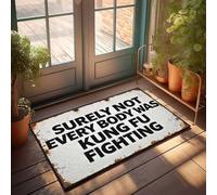 Tappeto da esterno per porta d'ingresso, cartello arrugginito: Surely Not Everybody Was Kung Fu Fighting, zerbino per videogiochi, piccolo tappeto da esterno (50 x 80 cm)