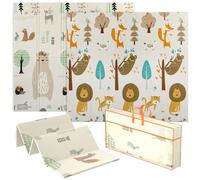 Tappeto da gioco AIYAPLAY per bambini Pieghevole e reversibile, 196x1,5 x cm, tappetino spesso in mousse, antiscivolo e impermeabile, motivo animalier che favorisce lo sviluppo sensoriale