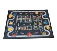 Tappeto da gioco City Toy Activity Playmat Road, Tappetino da gioco con motivo di parcheggio for l'educazione precoce, nero, diverse misure, spessore 6 mm(80*120cm)