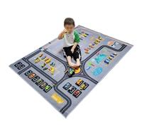 Tappeto da gioco City Toy Activity Playmat Road, Tappetino da gioco for strada con traffico, parcheggio for parco divertimenti, multicolore, diverse misure(Grey,100*180cm)