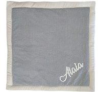 Tappeto da gioco e gattonamento per neonati e bambini PERSONALIZZATO con il NOME. (Lino&Vichi Nero, 140x140 cm)