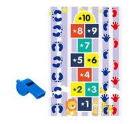 Tappeto da gioco Foot Jump House - Tappetino da gioco Hop antiscivolo per gioco Hop | Divertente tappeto educativo in rayuela per camera da letto, sala giochi, asilo , tappeto