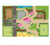 Tappeto da gioco Kids Globe Reitschule XXL (tappeto da gioco per fattoria, centro ippico) 100x150 cm, 570348