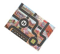 Tappeto da gioco per auto per bambini - 33 x 22 pollici Design traffico cittadino, materiale morbido e resistente, layout interattivo di strade e città per macchinine e camion | Ideale per sale giochi
