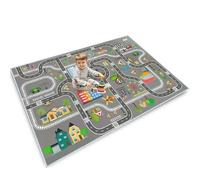 Tappeto da gioco per bambini, per bambini, per ragazzi e ragazze, tappeto da gioco, per costruzione, area educativa della città, per camera da letto e camera dei giochi (A,100 x 160 cm)
