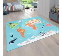 Tappeto da gioco per la cameretta dei bambini, colorato, mappa del mondo, globo,