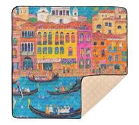 Tappeto da gioco pieghevole per bambini, con stampa di Venezia Italia, vivace, dettagliato, per pavimento, comodo tappetino per attività per bambini, 127 x 127 cm