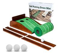 Tappeto da Golf Indoor per Putting con Restituzione Automatica della Palla, Tappeto da Golf per Interni/Esterni, Aiuto per L'allenamento del Golf A Casa, in Ufficio O No Putting Mirror And Golf Club