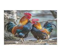Tappeto da ingresso con pollo sotto l'albero, antiscivolo, morbido, con retro in gomma, super assorbente, per ingresso, camera da letto, ufficio, cucina, decorazione per la casa