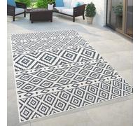 Tappeto da interno ed esterno, Per Balcone e Terrazza Con Design Skandi, In Blu