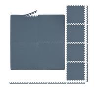 Relaxdays Tappeto da Palestra, per Bambini, Puzzle in 8 Parti, 60x60 cm, con Bordi, Fonoassorbente, Gomma EVA, Grigio